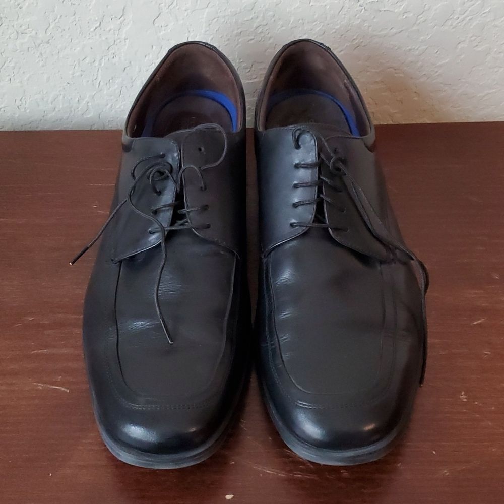 EUC. Florsheim 13016-001 Comfortech Black Leather Square Toe Oxfords Men…